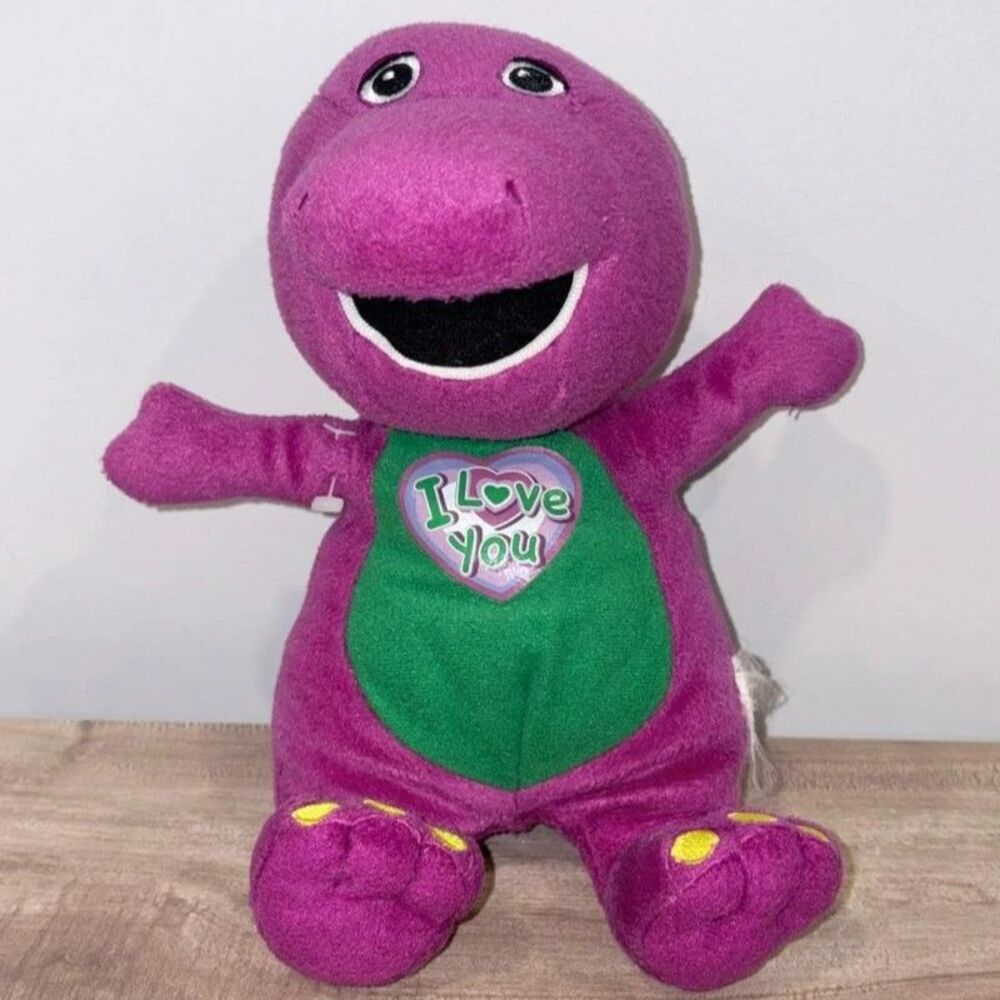 Barney “I Love You” Singing Plush Purple Dinosaur 10” Untested AS-IS
